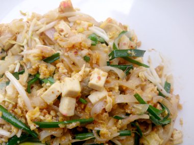 Vejetaryen gıda Tofu, tatlı turp ve köri ve Tayland pirinç Yasemin ile sağlıklı gıda