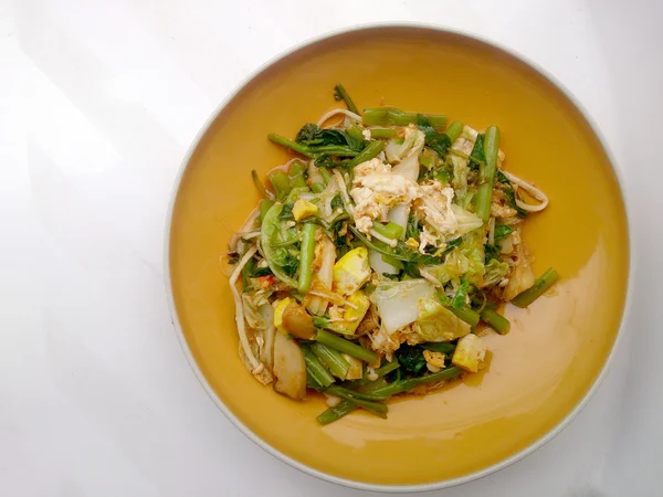 Размешать Тарелке Жареные Овощи Тофу Соусе Сукияки Вегетарианская Еда Здоровое — стоковое фото