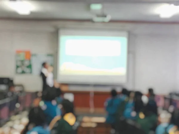 Conceito Educação Imagem Turva Tecnologia Aprendizagem Aluno Oficina Usando Computador — Fotografia de Stock