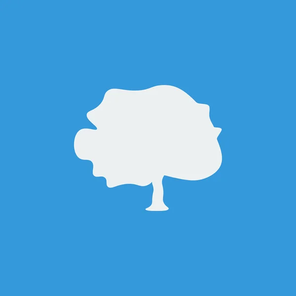 Значок дерева, на синьому фоні, білий контур, символ великого розміру — стоковий вектор