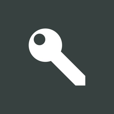 Koyu arka plan, beyaz anahat, büyük boy sembolü anahtar simgesi