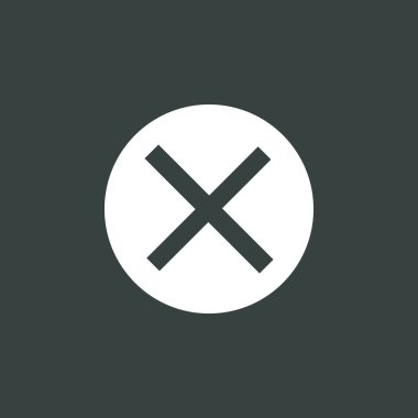 Simgesini, koyu arka plan, beyaz anahat, büyük boy symb iptal