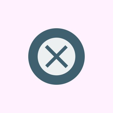 Mavi daire arka plan, beyaz anahat simgesini iptal