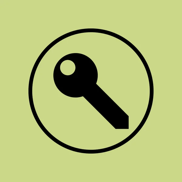 Icono clave, sobre fondo verde, borde del círculo, contorno oscuro — Archivo Imágenes Vectoriales
