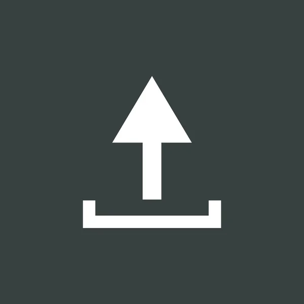 Upload-Symbol, auf dunklem Hintergrund, weißer Umriss, großes Symbol — Stockvektor