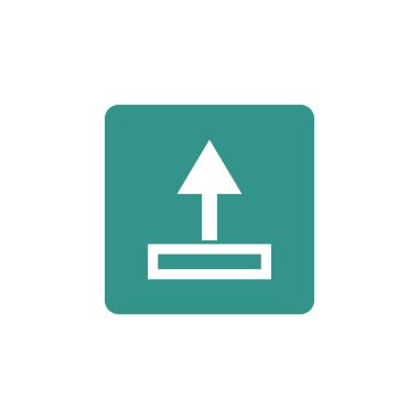 Yeşil dikdörtgen arka plan, beyaz anahat simgesini yüklemek