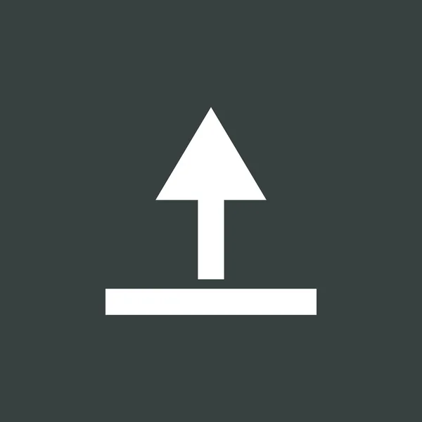 Upload-Symbol, auf dunklem Hintergrund, weißer Umriss, großes Symbol — Stockvektor