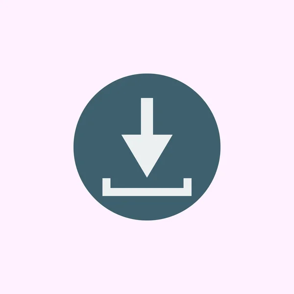 Download-Symbol, auf blauem Hintergrund, weißer Umriss — Stockvektor