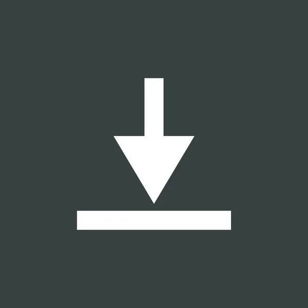 Icono de descarga, sobre fondo oscuro, contorno blanco, sym de gran tamaño — Archivo Imágenes Vectoriales
