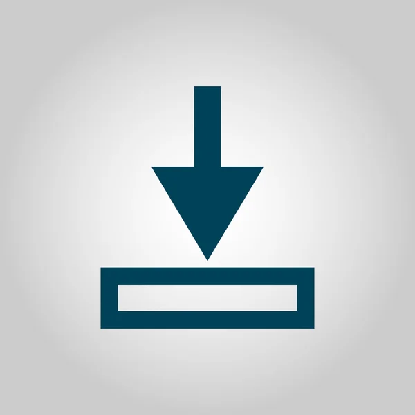 Download-Symbol, auf grauem Hintergrund, blauer Umriss, große Symbole — Stockvektor