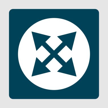 Bl tarafından çevrili beyaz daire arka plan üzerinde ok kombine simgesi