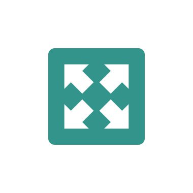 Ok kombine simgesini, yeşil dikdörtgen arka plan, beyaz outlin