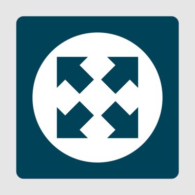 Bl tarafından çevrili beyaz daire arka plan üzerinde ok kombine simgesi