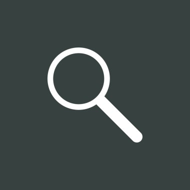 Büyüteç simgesine, koyu arka plan, beyaz anahat, büyük boy s