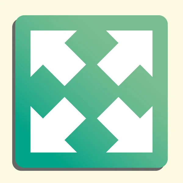 Pfeil-kombiniertes Symbol, auf Knopfdruck grüner Hintergrund, gelb — Stockvektor