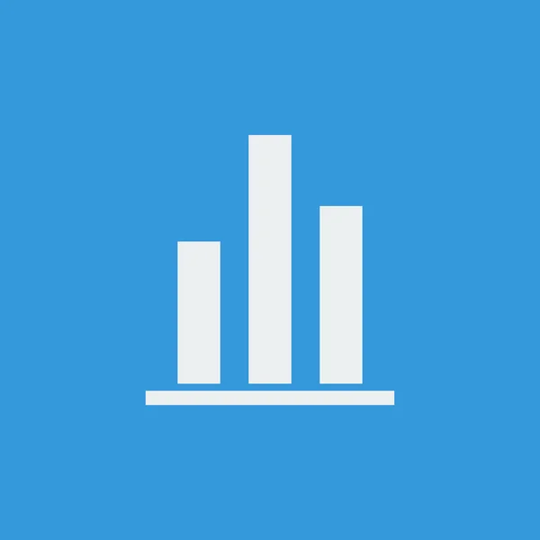 Icono de estadísticas, sobre fondo azul, contorno blanco, tamaño grande s — Vector de stock