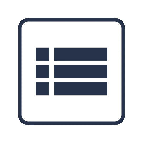 Részletek ikon, fehér háttér, lekerekített téglalap szegéllyel, blu — Stock Vector