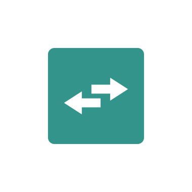 Ok kombine simgesini, yeşil dikdörtgen arka plan, beyaz outlin