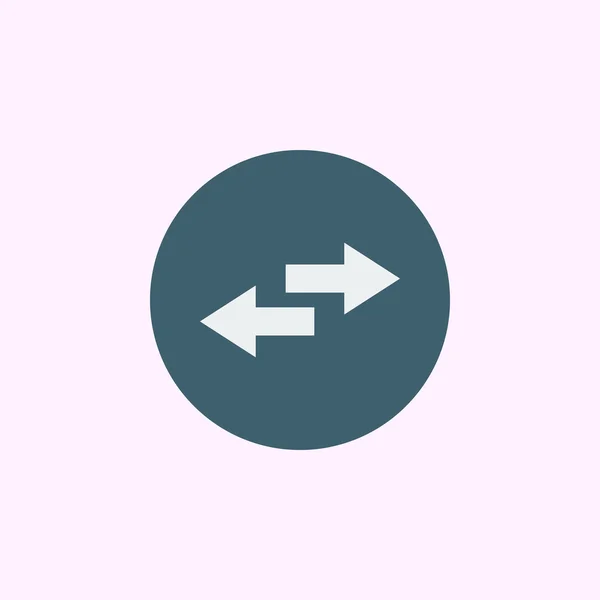 Ícone combinado com seta, no fundo do círculo azul, contorno branco — Vetor de Stock