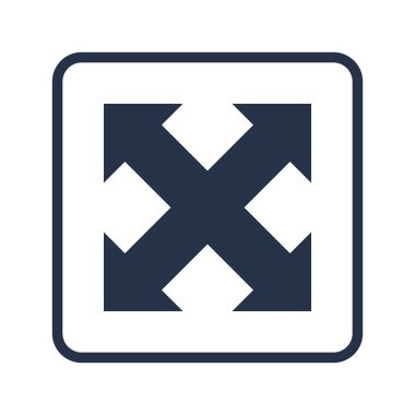 Dikdörtgen kenarlık, mavi ok simgesine beyaz arka plan, yuvarlak 