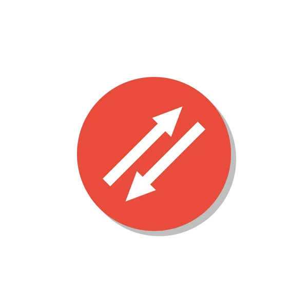 Rerow icon, on white background, red circle border, white outlin — стоковый вектор