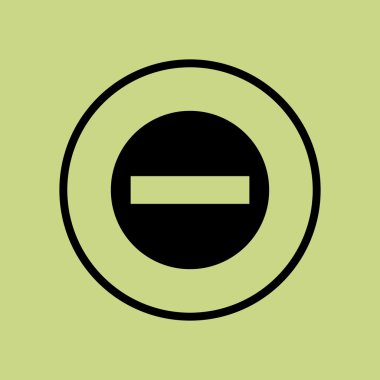 Yeşil arka plan, daire sınır, karanlık anahat üzerinde hiçbir giriş simgesi