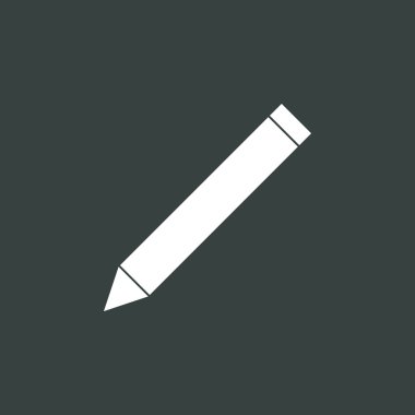 Koyu arka plan, beyaz anahat, büyük boy işaret kalem simgesi