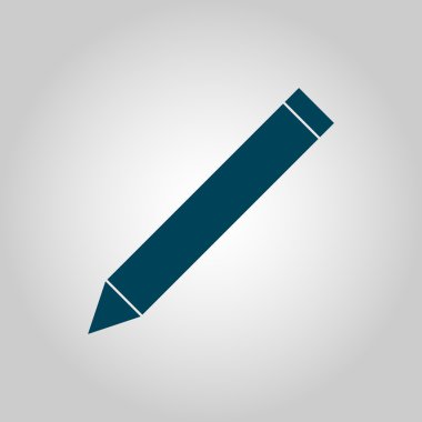 Gri arka plan, mavi anahat, büyük boy simgesi üzerinde kurşun kalem simgesini