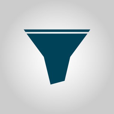 Gri arka plan, mavi anahat, büyük boy sembol simge filtre