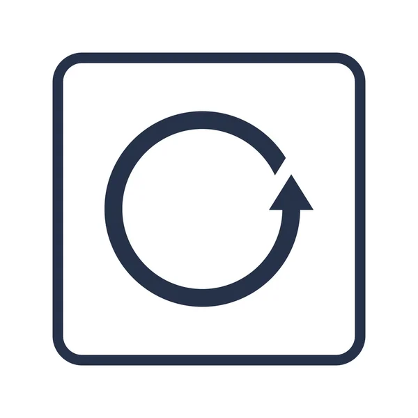 Recarregar ícone, no fundo branco, borda retangular arredondada, azul — Vetor de Stock