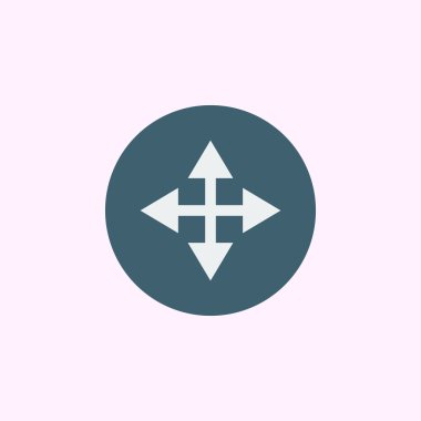 Mavi daire arka plan, beyaz anahat ok simgesi