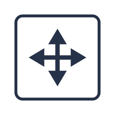 Dikdörtgen kenarlık, mavi ok simgesine beyaz arka plan, yuvarlak 