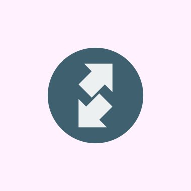 Mavi daire arka plan, beyaz anahat ok simgesi