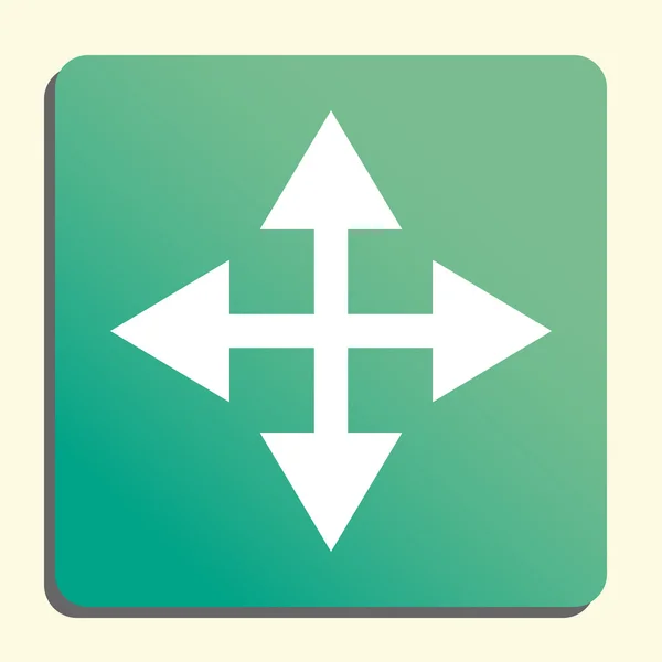 Pfeil-Symbol, auf Knopfdruck grüner Hintergrund, gelbes Licht, Schad — Stockvektor