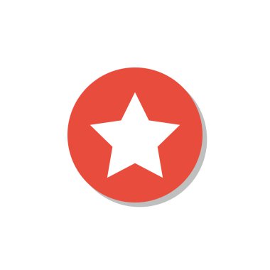 Beyaz arka plan, kırmızı daire sınırında, beyaz favori simgesi