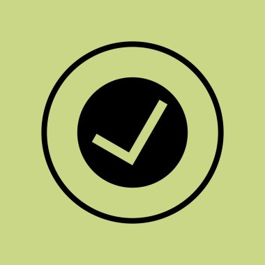 Yeşil arka plan, daire sınır, karanlık anahat simgesi kabul