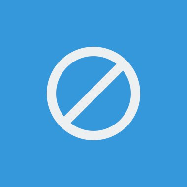 Mavi arka plan, beyaz anahat, büyük boy sym hiçbir giriş simgesi