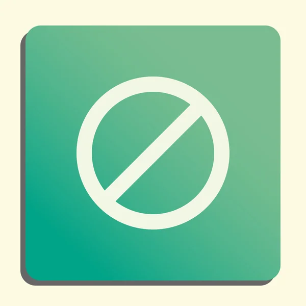 No entry icon, on button style green background, yellow light, s — Stock Vector