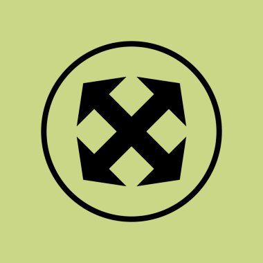 Yeşil arka plan, daire sınır, karanlık anahat ok simgesi