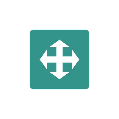 Ok simgesine yeşil dikdörtgen arka plan, beyaz anahat