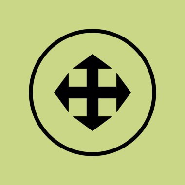 Yeşil arka plan, daire sınır, karanlık anahat ok simgesi