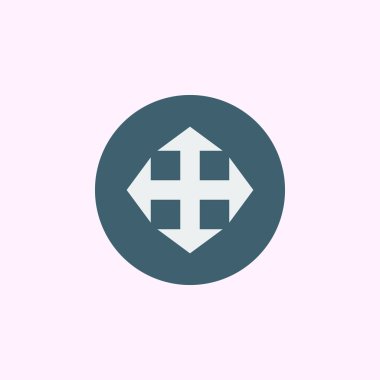 Mavi daire arka plan, beyaz anahat ok simgesi