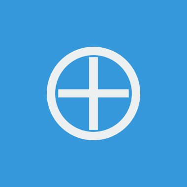 Artı simgesine mavi arka plan, beyaz anahat, büyük boy simgesi