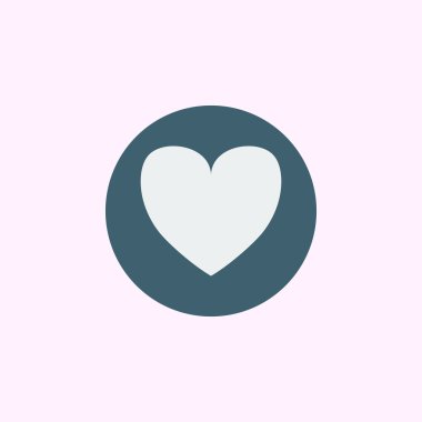 Mavi daire arka plan, beyaz anahat favori simgesi