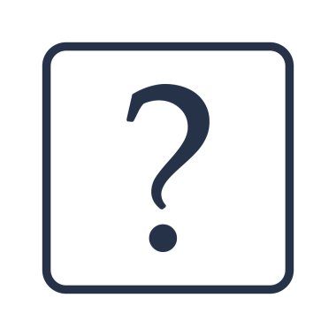 Beyaz arka plan, yuvarlatılmış dikdörtgen kenarlık, mavi o yardım simgesi