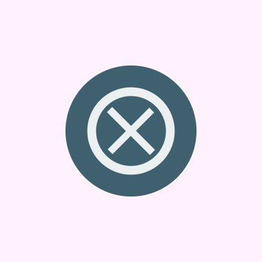 Mavi daire arka plan, beyaz anahat simgesini iptal