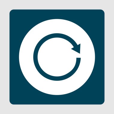 Yeniden Yükle simgesini, beyaz bir daire arka plan mavi tarafından çevrili