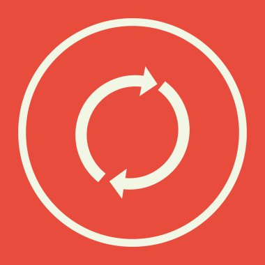 Kırmızı bir arka plan, beyaz bir daire sınır, beyaz outl üstünde kutsal kişilerin resmi Yenile