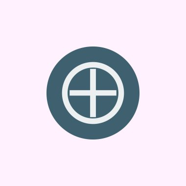 Artı simgesi, mavi daire arka plan, beyaz anahat