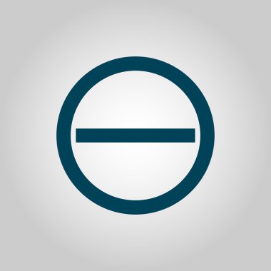 Simge gri arka plan, mavi anahat, büyük boy sembolü